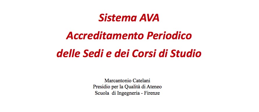 Sistema AVA Accreditamento Periodico delle Sedi e dei Corsi di Studio